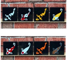 Koi Engraved granite coasters