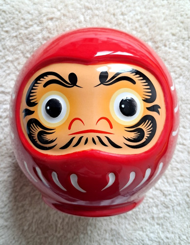 Japanese red daruma - daruma, ceramic