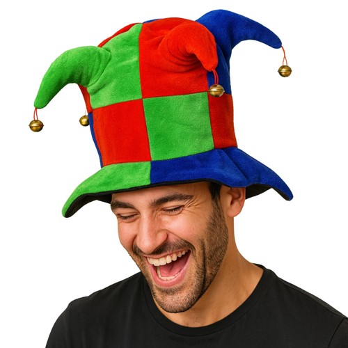 Adult jester hat red - hat, red,