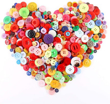 Buttons for Craft 1000Pcs Mixed Assorted Colorful Buttons Resin round Crafting B