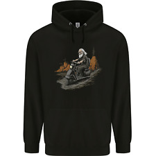 Old School Scooter Rider Moped Man Mens 80% Cotton Hoodie
