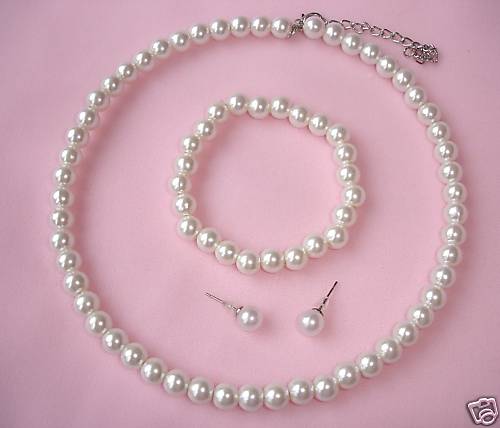 White faux pearl choker - ,