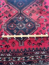 Habitat Ceiling Mounted Pan Rack with Wood Slats and Metal Hooks. Used VGC