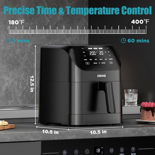 Black medium air fryer - air,