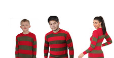 Family set Red Green Striped