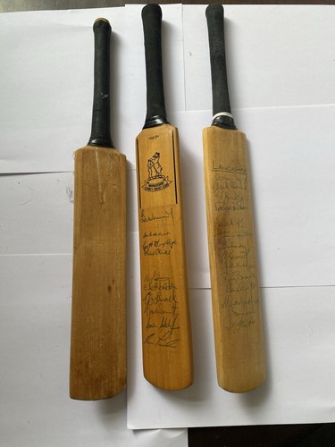 Signed cricket bats - 3,
