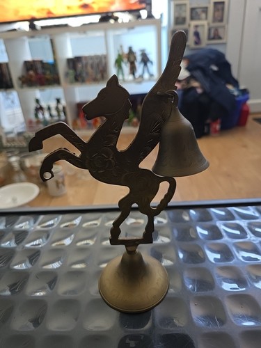 Vintage bronze pegasus bell - vintage,