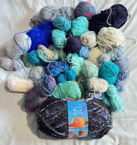 Knitting wool job - wool, blue