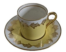 Aynsley Exquisite Yellow Cup  & Saucer Fine Bone China Gold Guilding - England