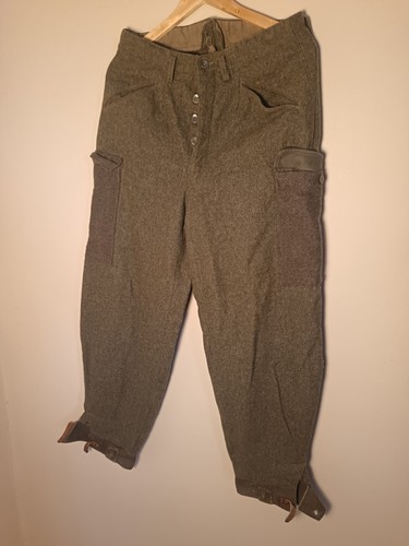 Swedish army wool trousers - army,