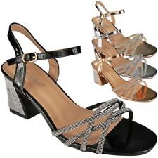Bridal Party Eid Sandals Shoes Diamante Ladies Buckle Cushioned Comfy Womens Siz