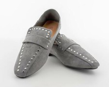 H&D Italian Ladies Shoes Leather Slip On Loafer Pumps Women Hard Sole Comfy