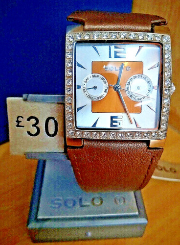 Brown leather strap bling - leather,