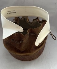 Antique Leather Collar Box With Drawstring Closure Inc 1 Collar