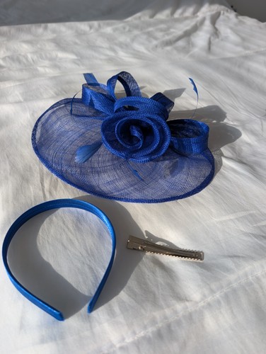 Beautiful blue facinator hat - blue,