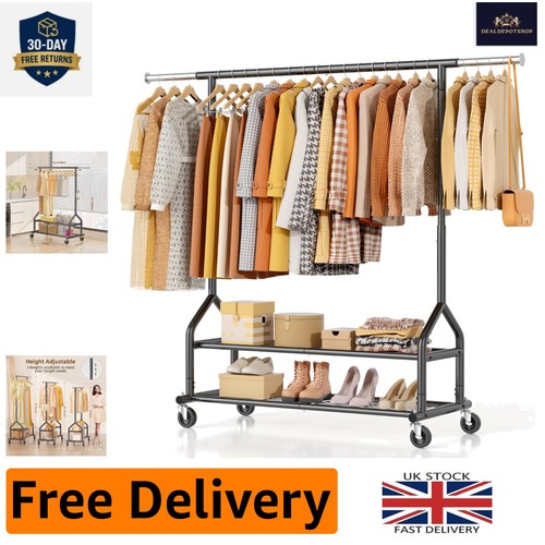 Versatile rolling clothes rail - clothes,