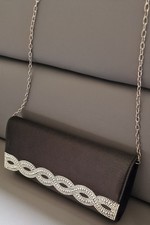 Ladies Evening Handbag Party Shoulder Bag Prom Purse Women Clutch Bag (Black)