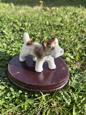 Vintage Wire Fox Terrier Miniature Ceramic Ornament 3 Inches Dog Fingurine