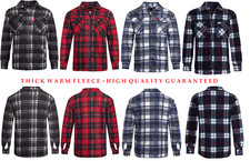 MENS PADDED SHIRT FUR LINED LUMBERJACK FLANNEL WORK JACKET WARM THICK CASUAL TOP