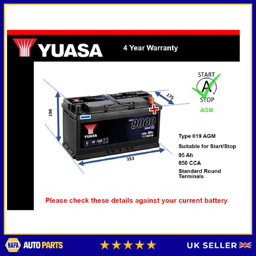 Agm car battery fits jaguar - car,