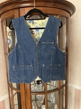 Women's Blue Denim Double Sided Zipped Waistcoat by Liz Claiborne size14Original