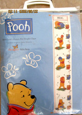 H19 Winnie the Pooh & friends Cross stitch kit Pooh's Hunny Pot Height Chart   N