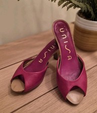 Unisa Red Leather Open Toe