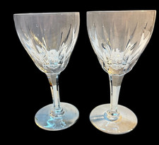 STUART CRYSTAL CLARIDGE 5 1/2” WINE GLASSES SET OF 2 SIGNED ENGLAND