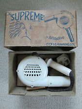 Vintage Supreme Cream Hairdryer Hawkins & Co in box, working, great condition