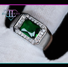 Mens Green Diamond Ring, Green