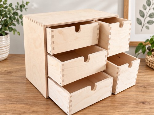 Wooden drawer storage unit - wooden,
