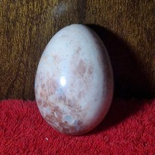 Natural Stone Decorative Egg Ornament – Polished Onyx/Marble Carving