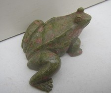 Carved Unakite Stone Frog Figure