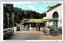 c1920 St. Petersburg Florida Postcard Sunshine City The Gang Plank Jungle Prado