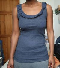 Primark atmosphere ruffle neckline ribbed vest top with tiny pocket A4
