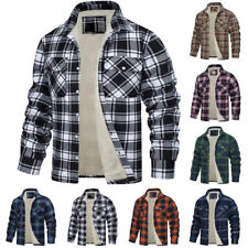 MENS CHECK COAT FLEECE FUR