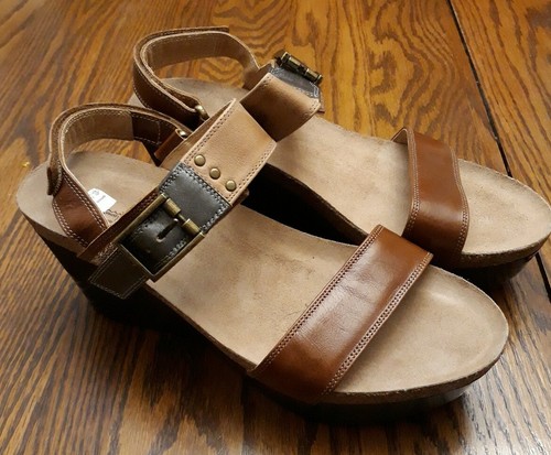 Naot cork wedge brown - naot,