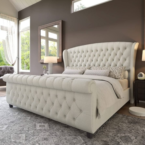 Scroll sleigh bed - scroll, frame