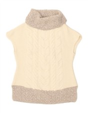 CARRAIG DONN Womens Roll Neck Vest Tank Top UK 16 Large White Colourblock TN04