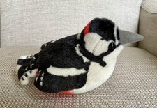 Wild Republic Great Spotted Woodpecker Bird Soft Toy 19cm Chirping Sound K&M
