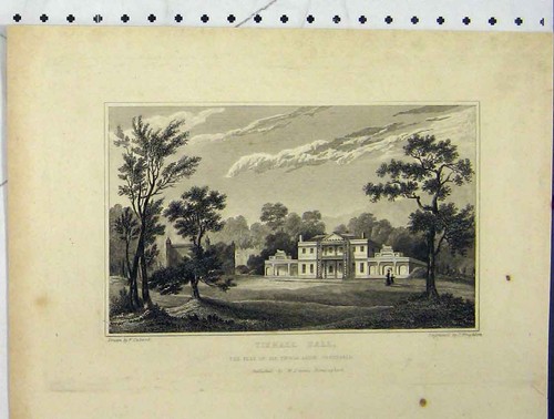 Original old antique print - old,
