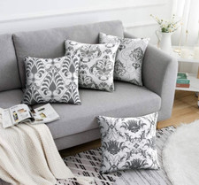 Cushion Sofa Pillow Cotton Cover Cushion Covers set of 4 Grey Cushions 18 x 18