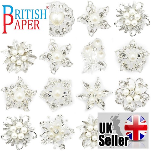 Silver pin brooches crystals - silver,