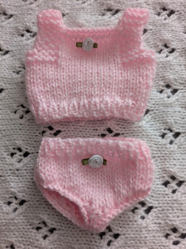 Hand knitted dolls underwear - hand,