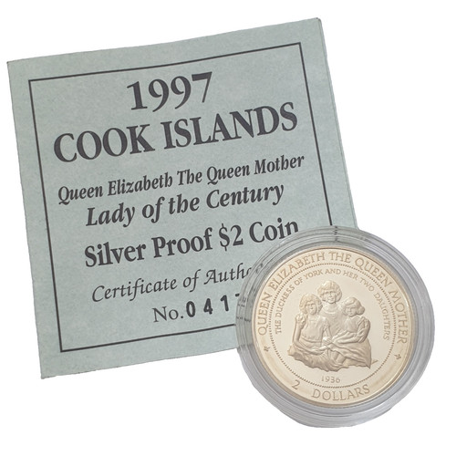 1997 silver proof one - silver, $2