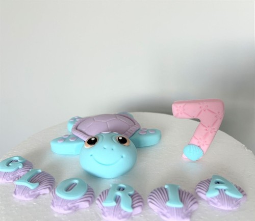 Edible turtle cake topper - turtle,