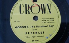 Godfrey, The Barefoot Boy 78rpm Single 10-inch Crown Records #CR-150 Freckles