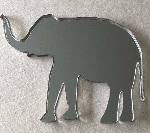 Elephant shaped mirror - shaped, silver