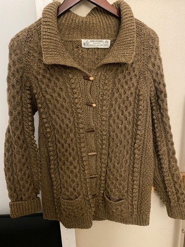 Aran brown cardigan womens - cardigan,
