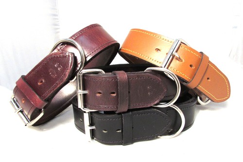 Leather dog collars - , heavy